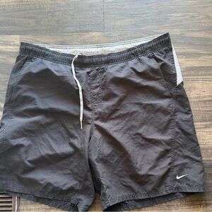 Nike Black Shorts with White Drawstring and Accent size lg